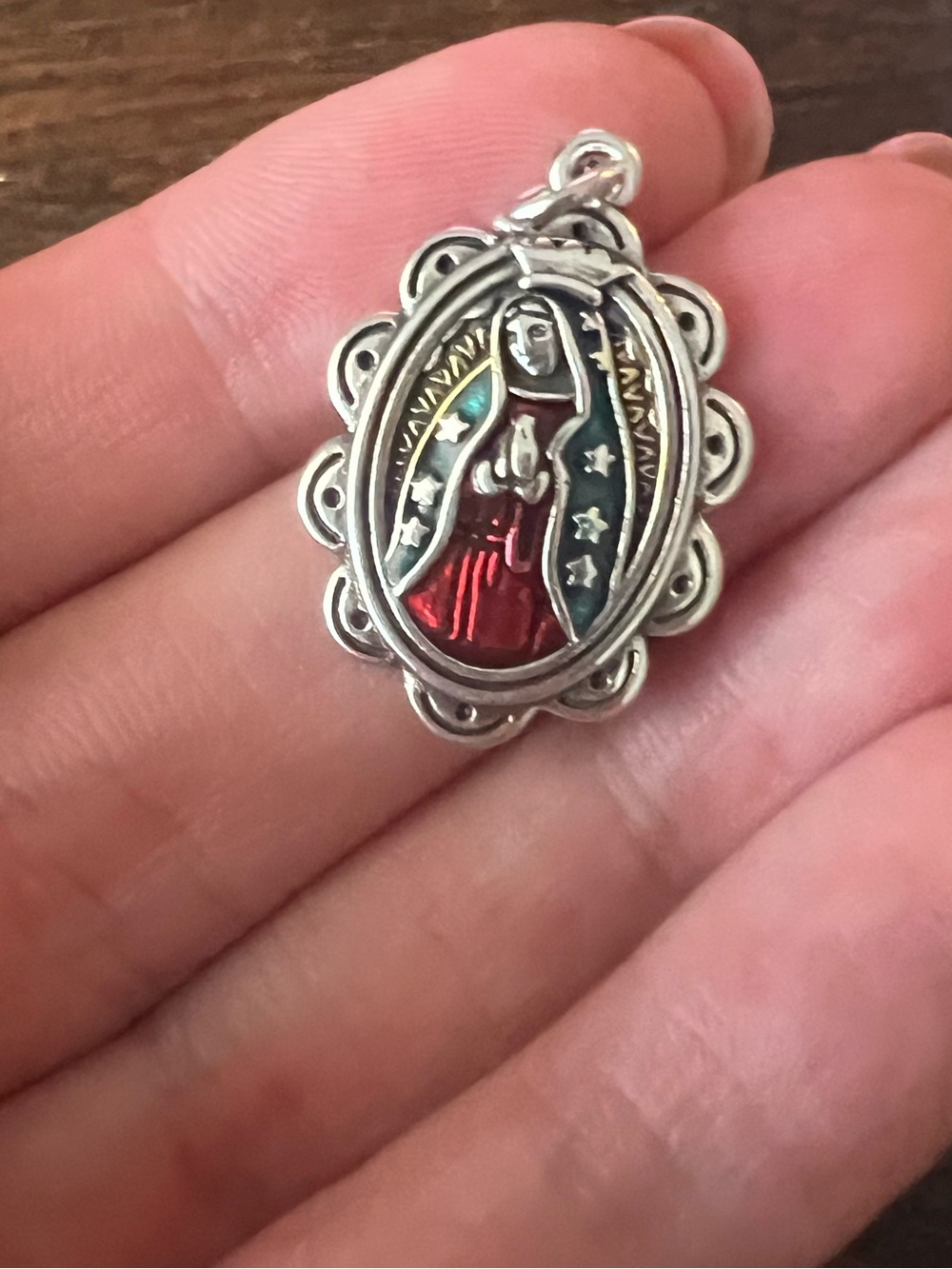 JAMES AVERY Enamel Virgin of Guadalupe Charm